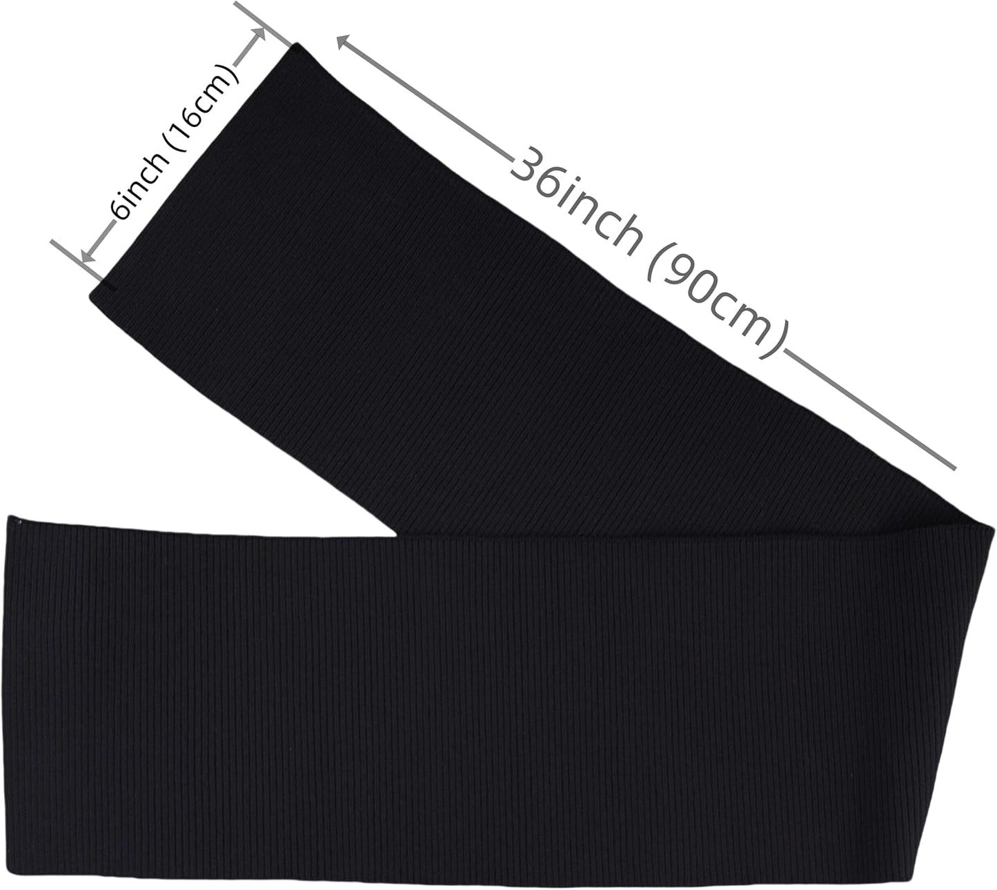 TinaKim Thick Rib Knit Fabric for Waistbands, Cuffs, Hems, and Collars (36x6 Inch)